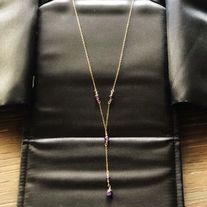 ✅SOLD✅Gold & Amethyst Lariat Necklace